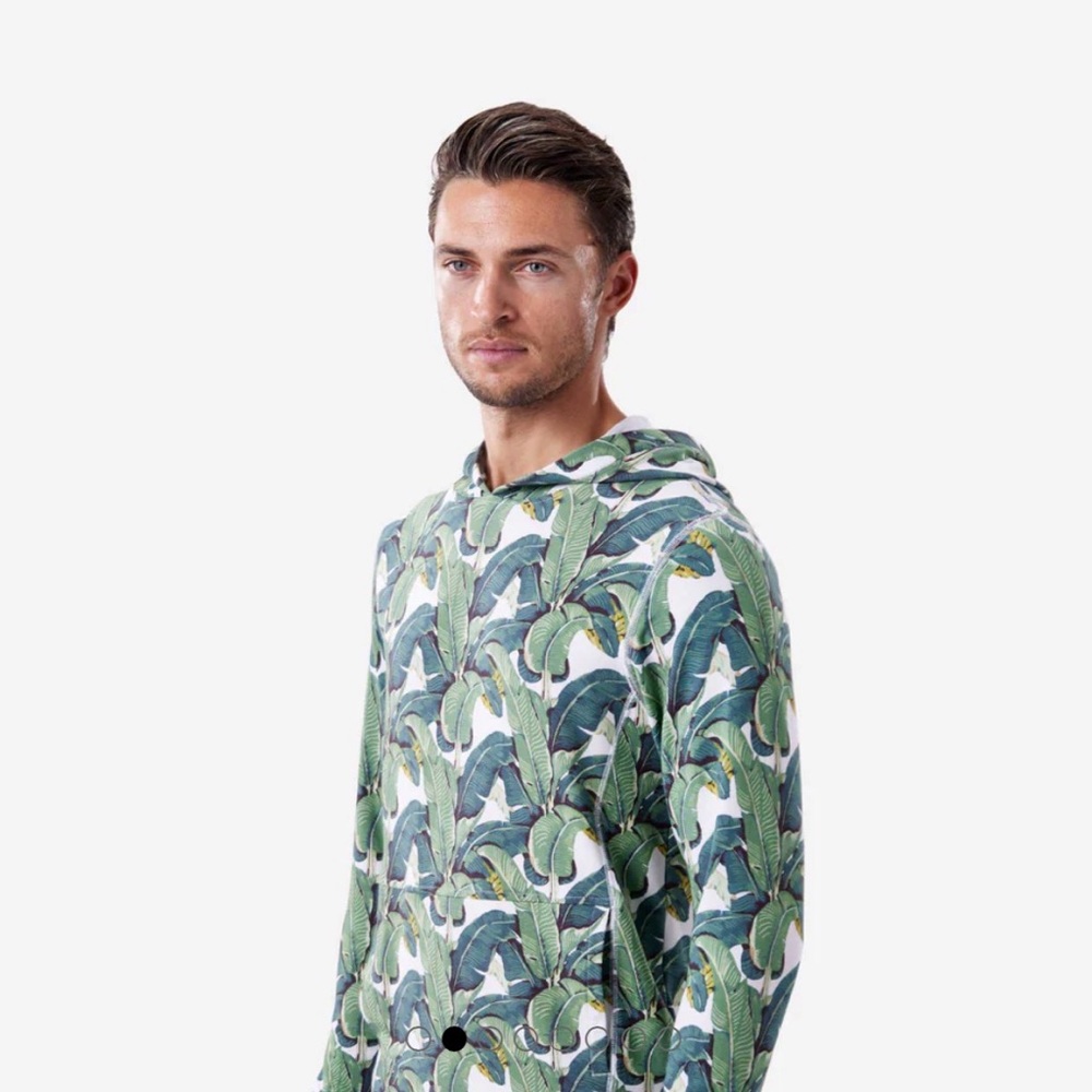 Tropical Leaf Hoodie - MicroModal French Terry Fabric - Picture 4 of 6